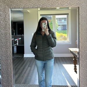 Army Green North Face Puffer Jacket